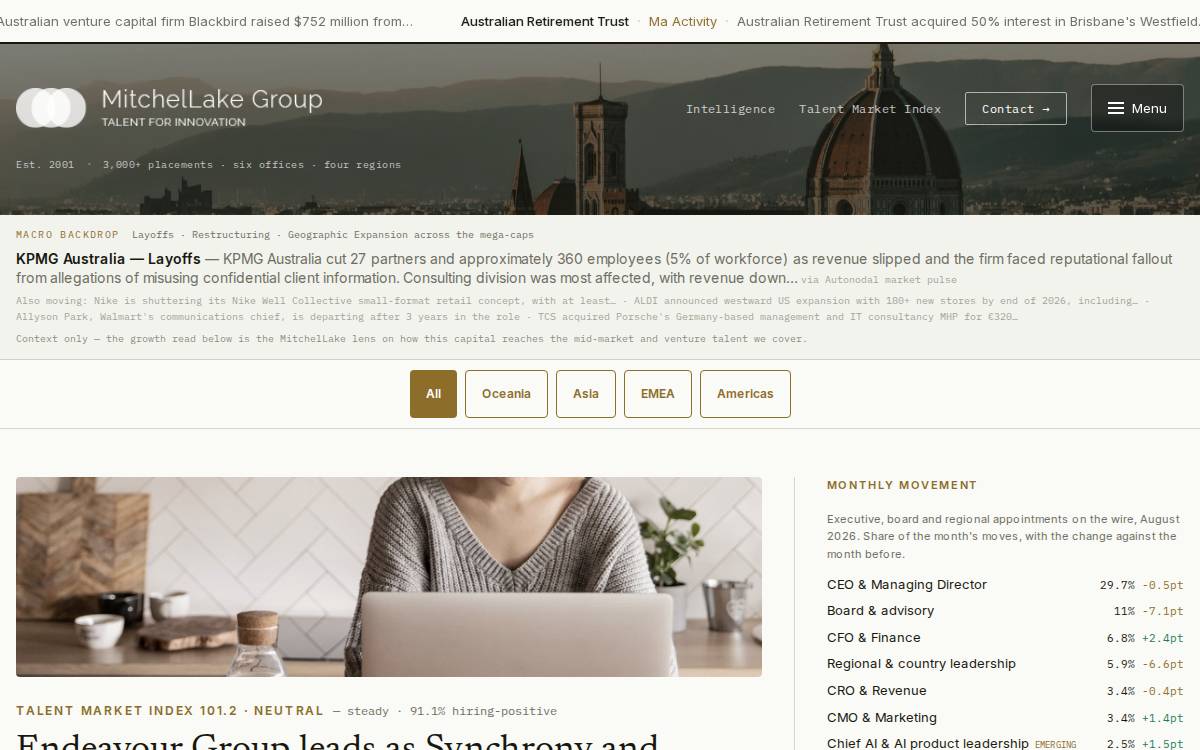 Mitchellake website preview