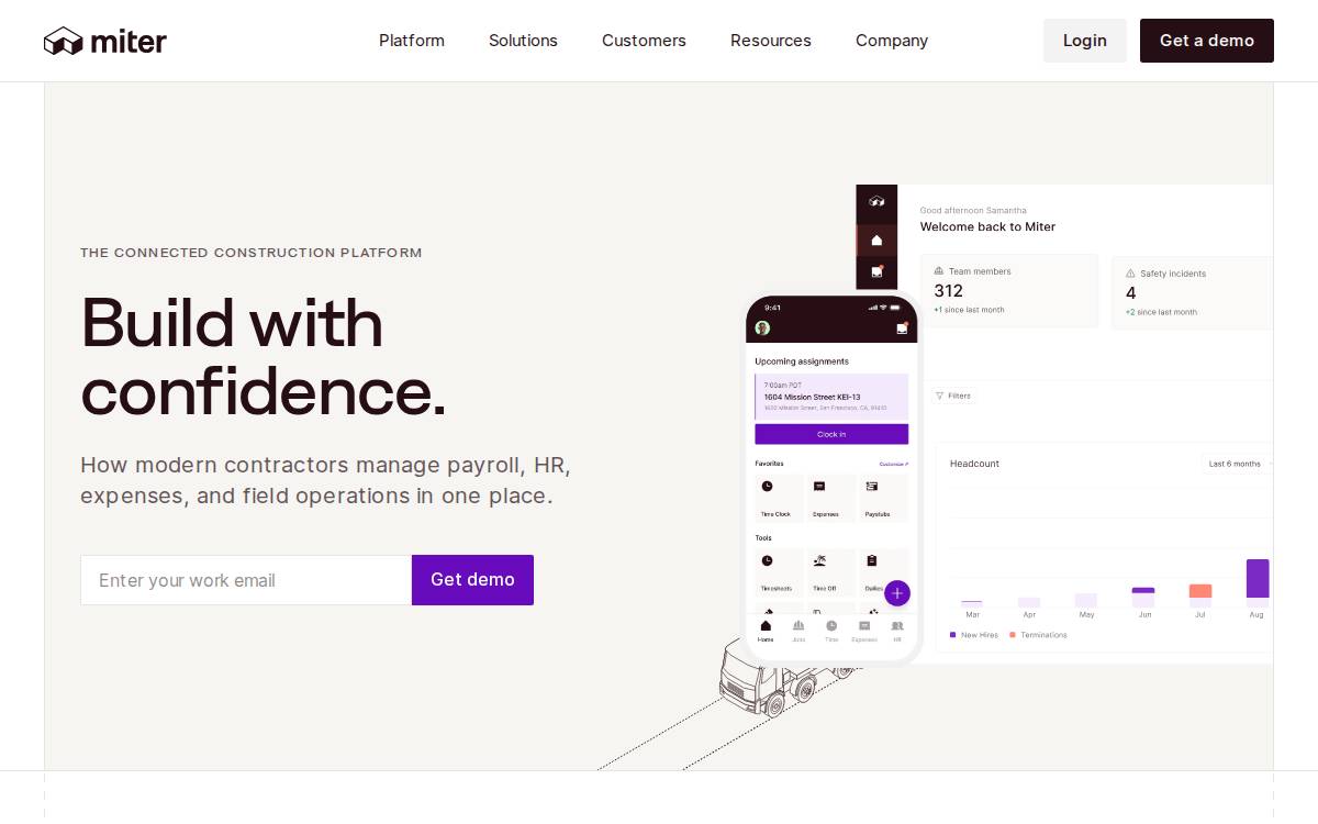 Miter website preview