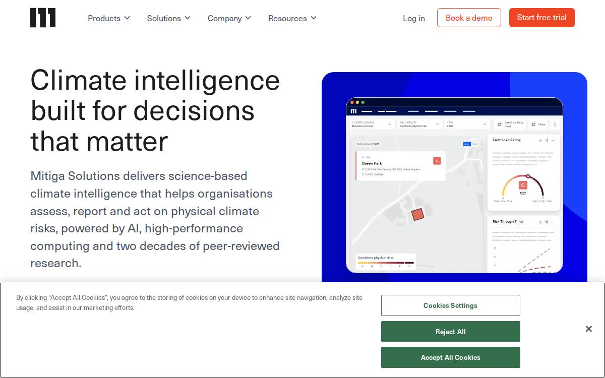Mitiga website preview