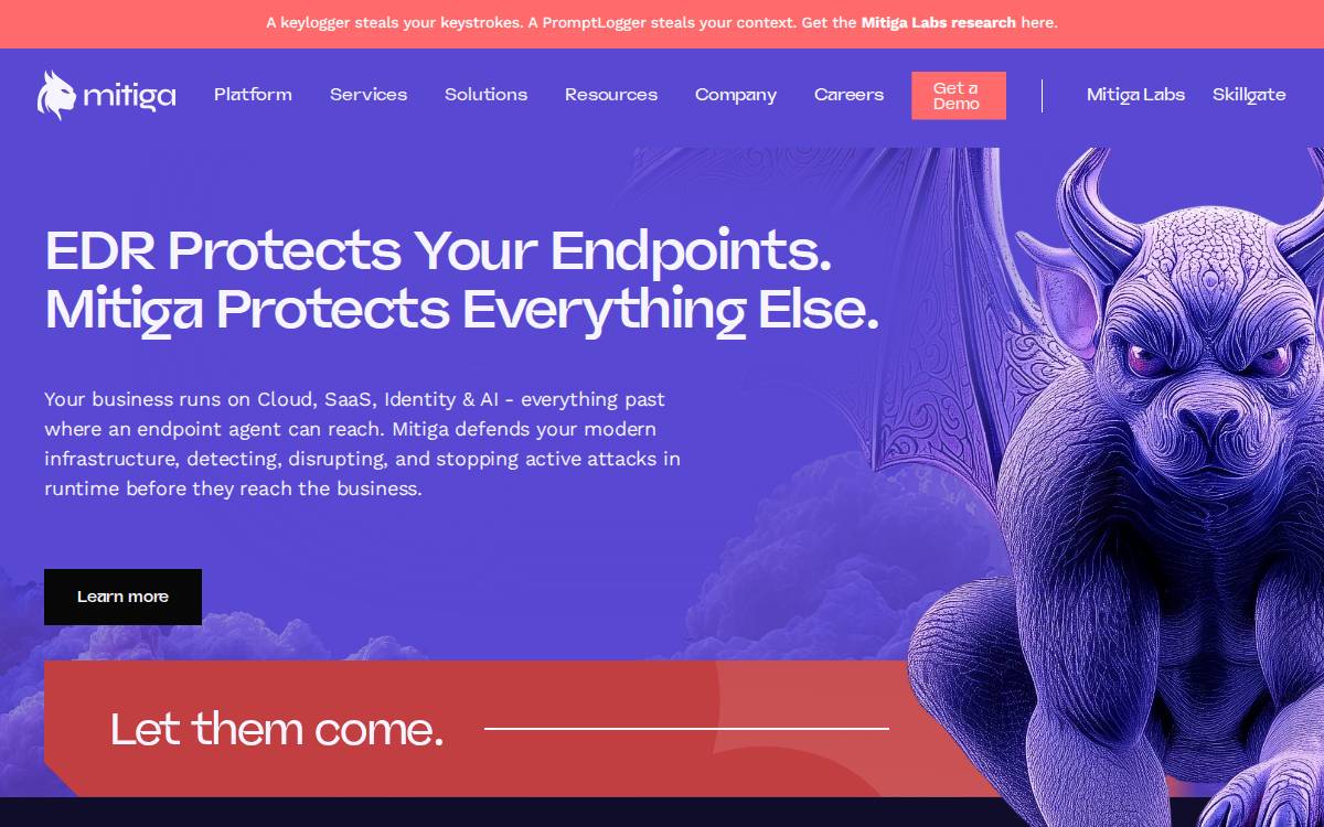 Mitiga website preview