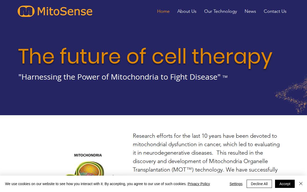 Mitosense website preview