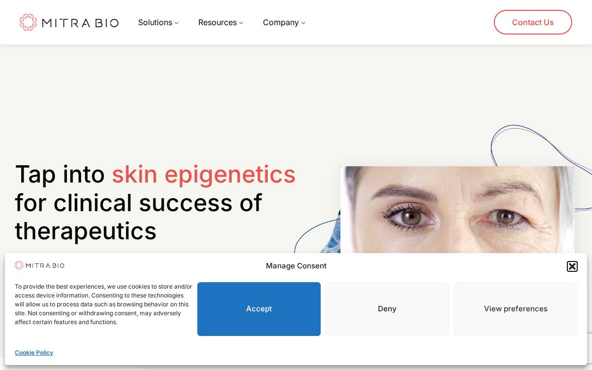 Mitra Bio website preview