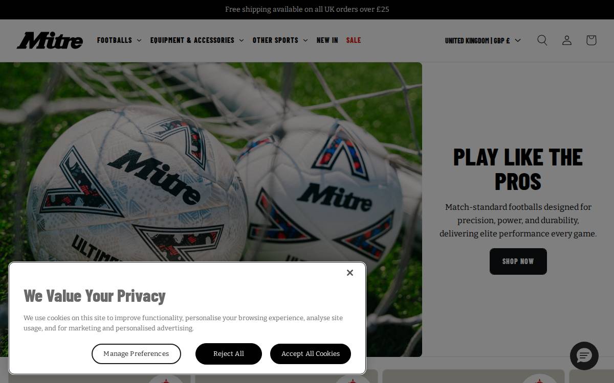 Mitre website preview