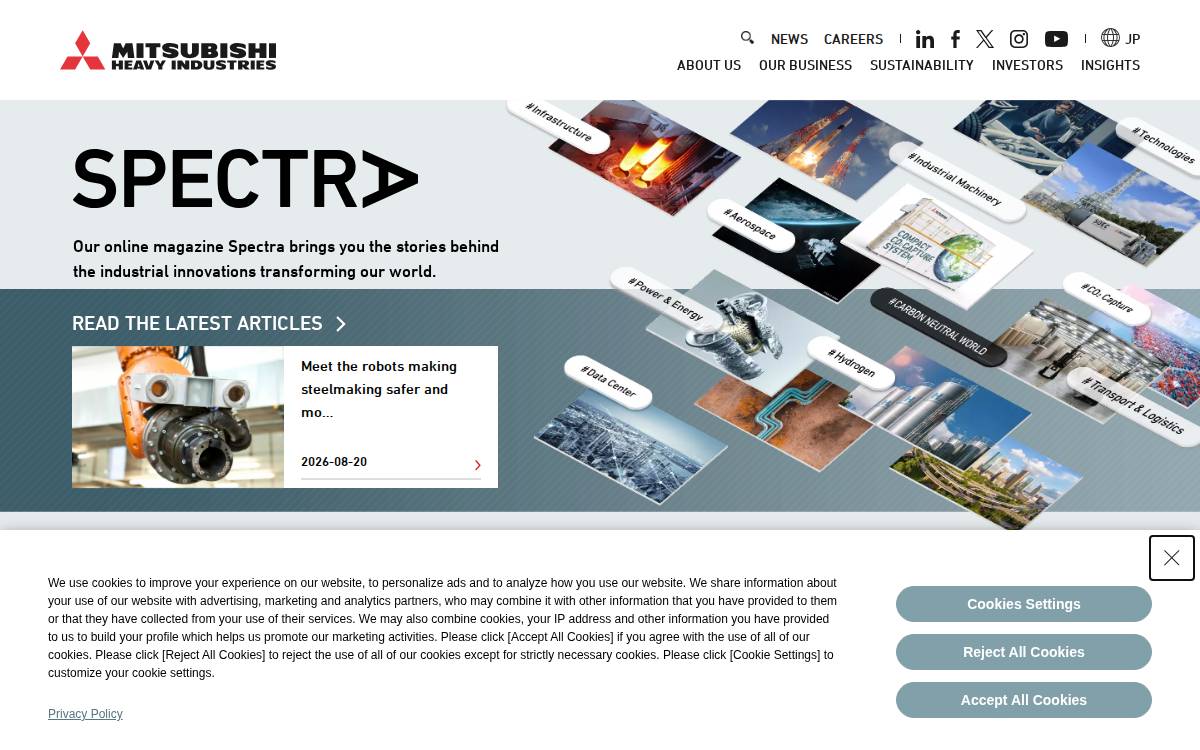 Mitsubishi Heavy Industry website preview