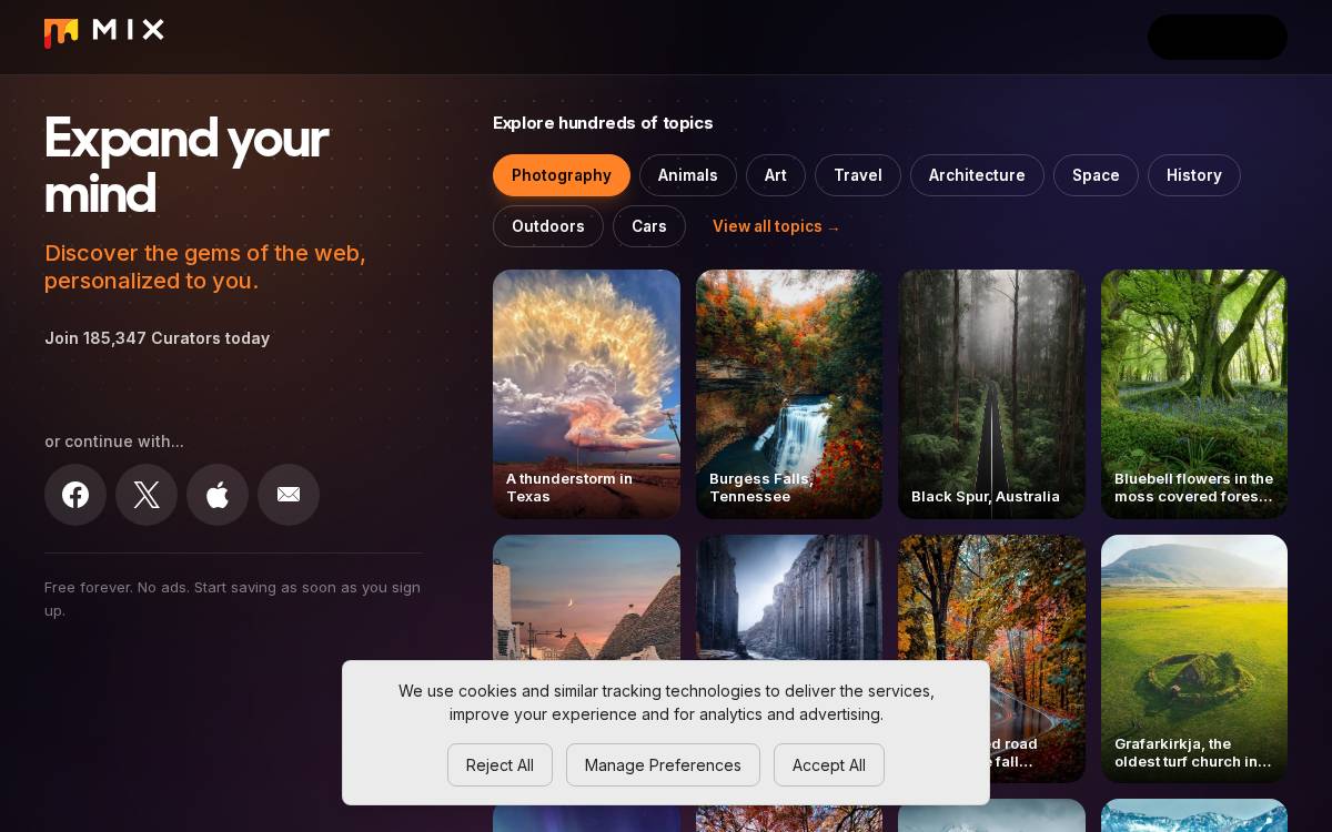 Mix website preview