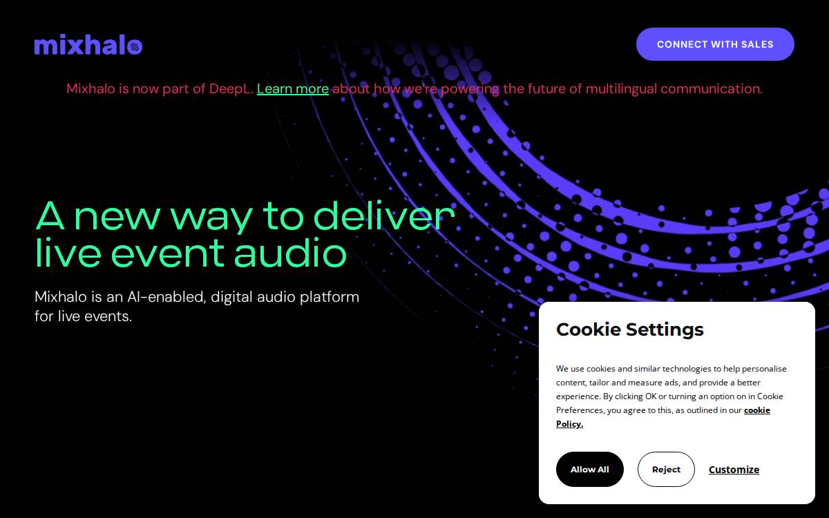 Mixhalo website preview