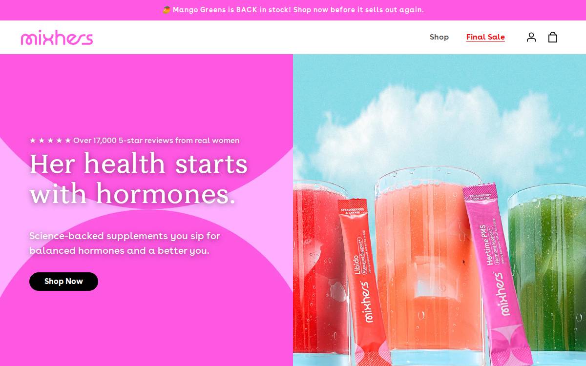 Mixhers website preview