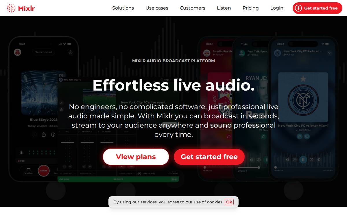 Mixlr website preview