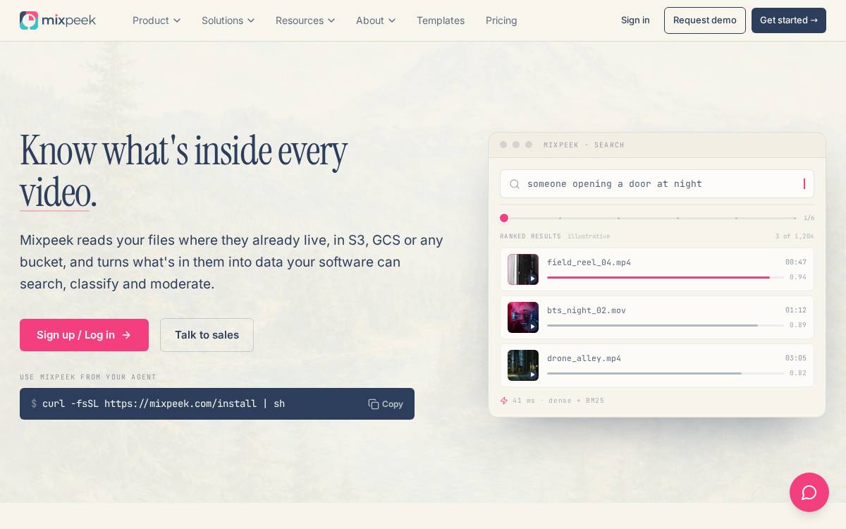 Mixpeek website preview