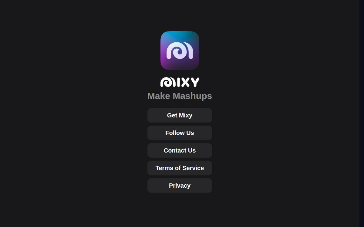 Mixy website preview