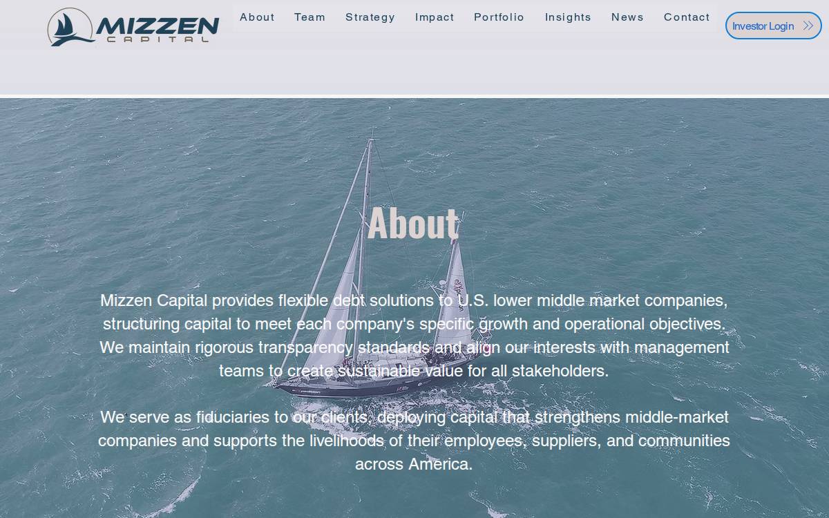 Mizzen Capital website preview