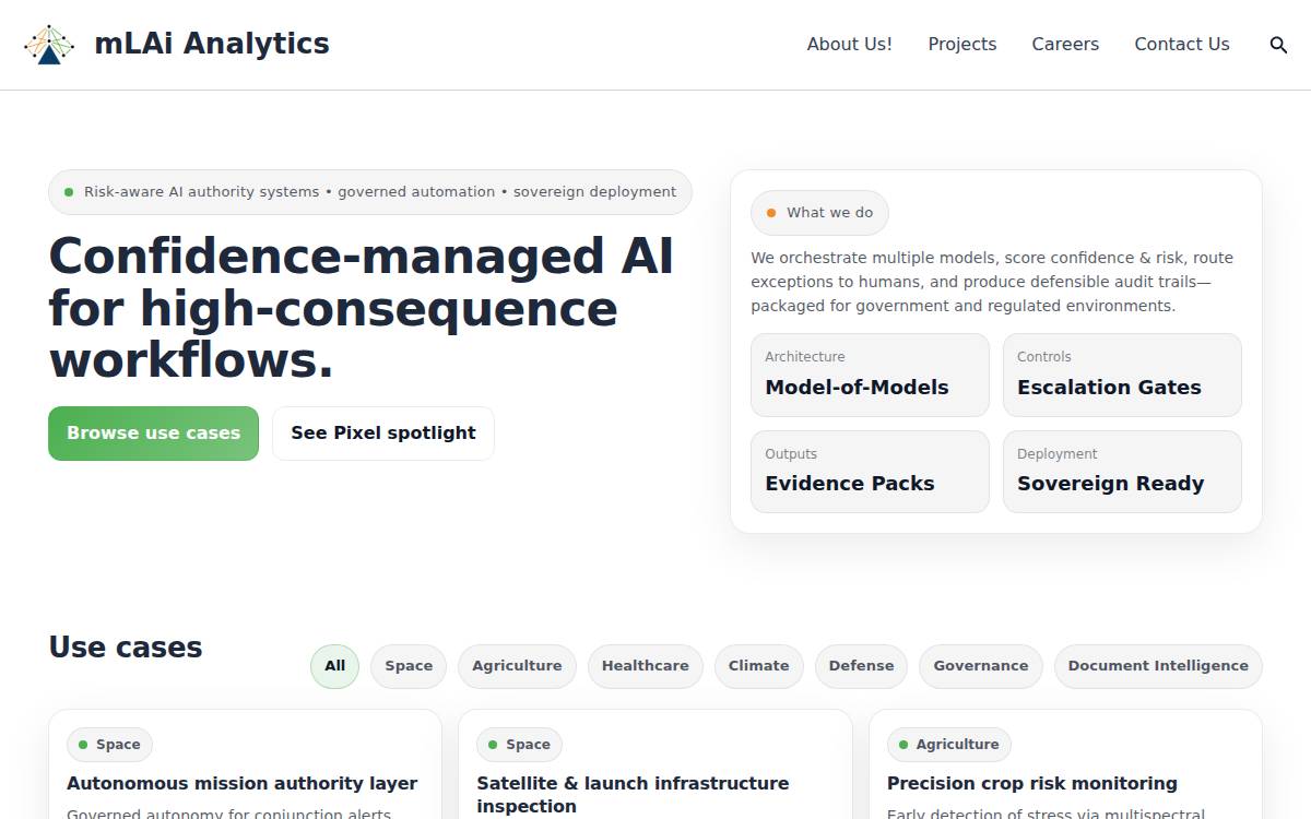 MLAnalytix website preview