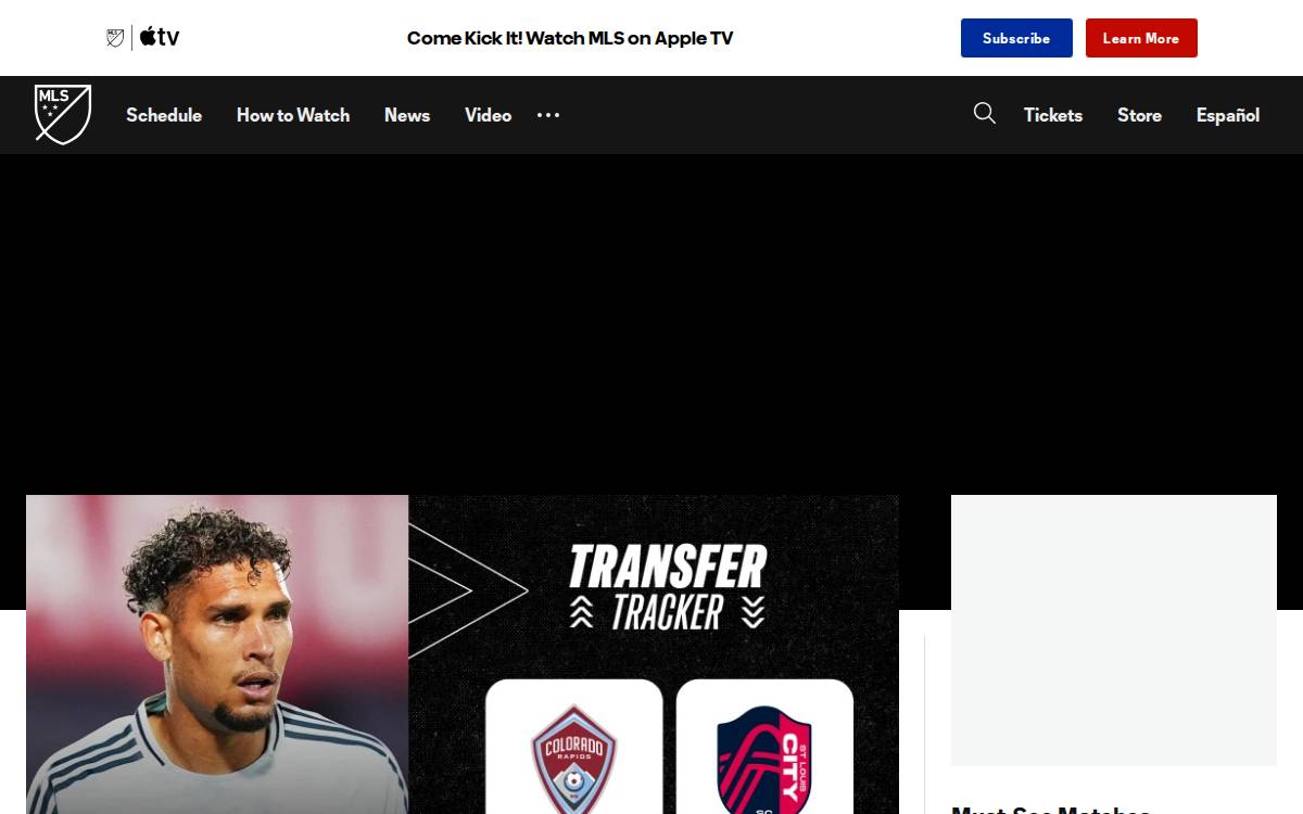 Mlssoccer website preview