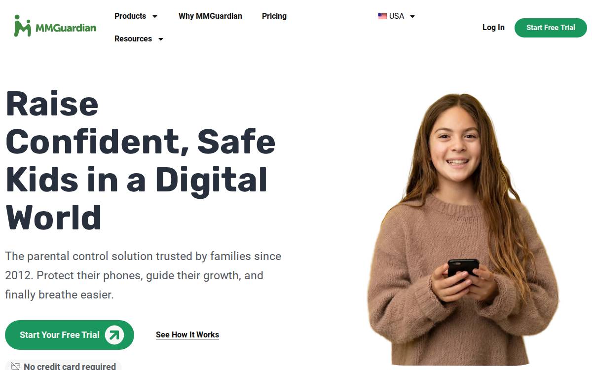 MMGuardian website preview