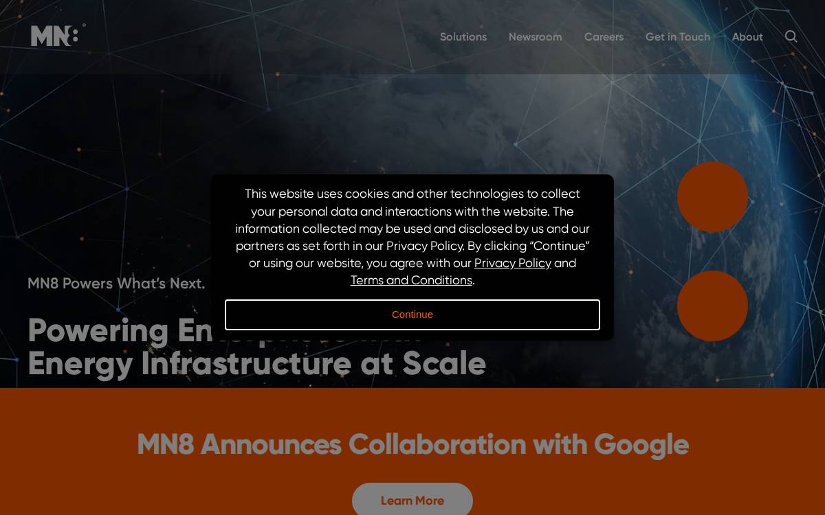 MN8 Energy website preview