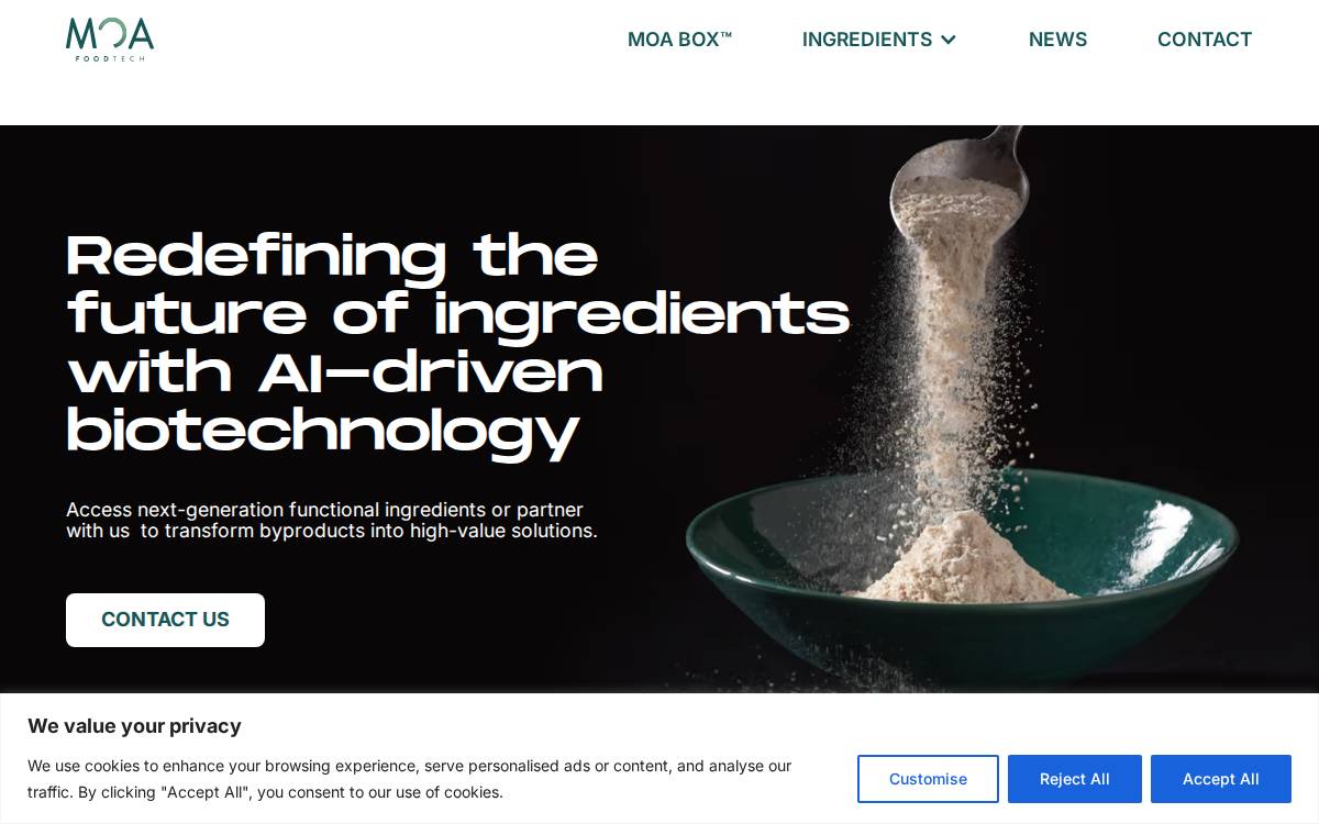 MOA Foodtech website preview