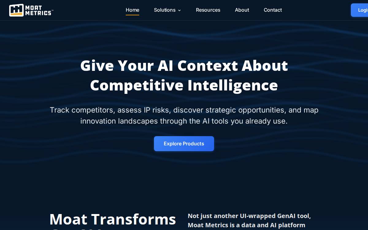 Moat Metrics website preview