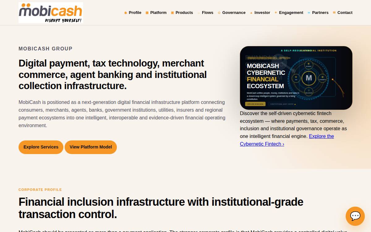 Mobicashonline website preview