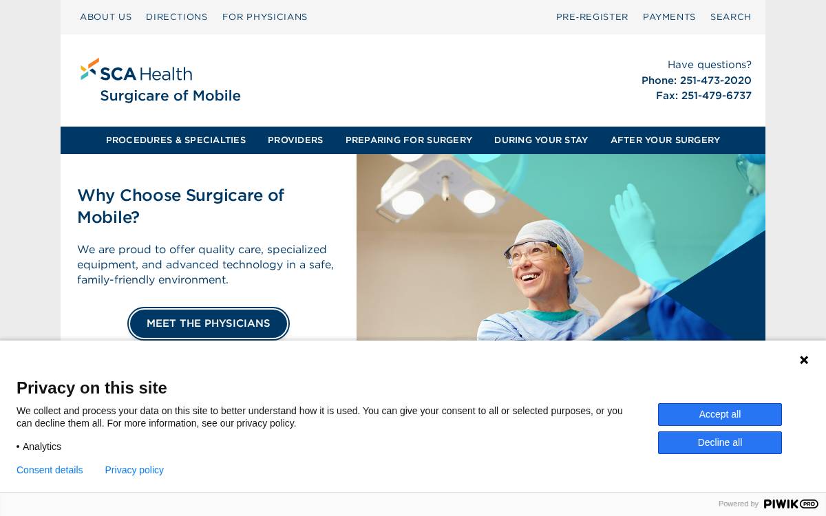 Mobile Surgicare website preview