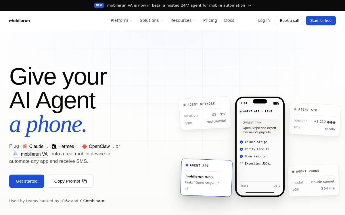 Mobilerun website preview