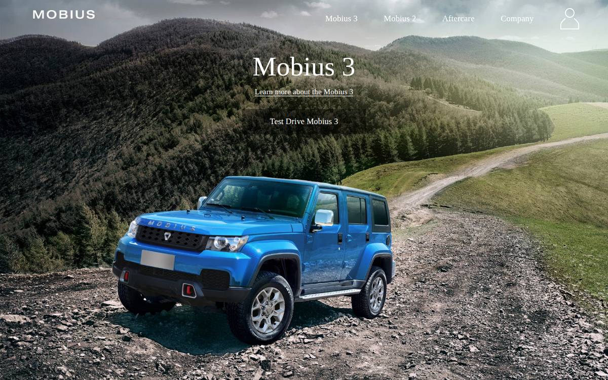 Mobius Motors website preview