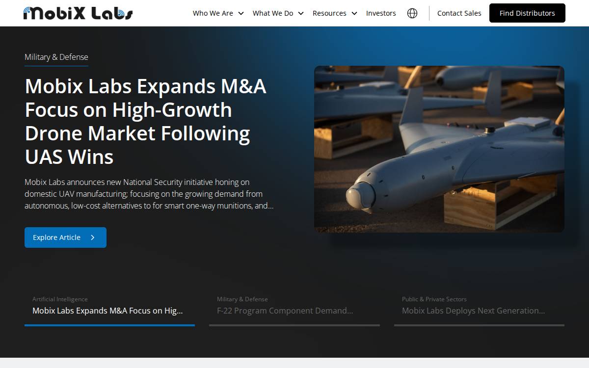 Mobix Labs website preview