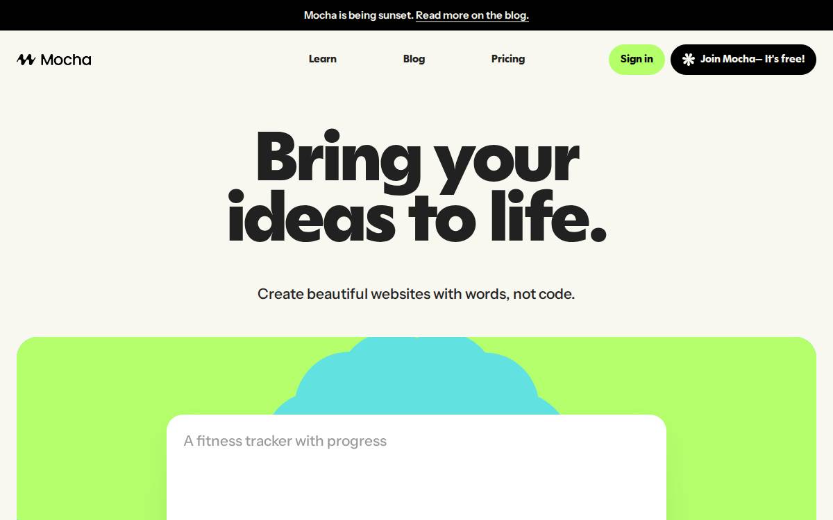 Mocha website preview