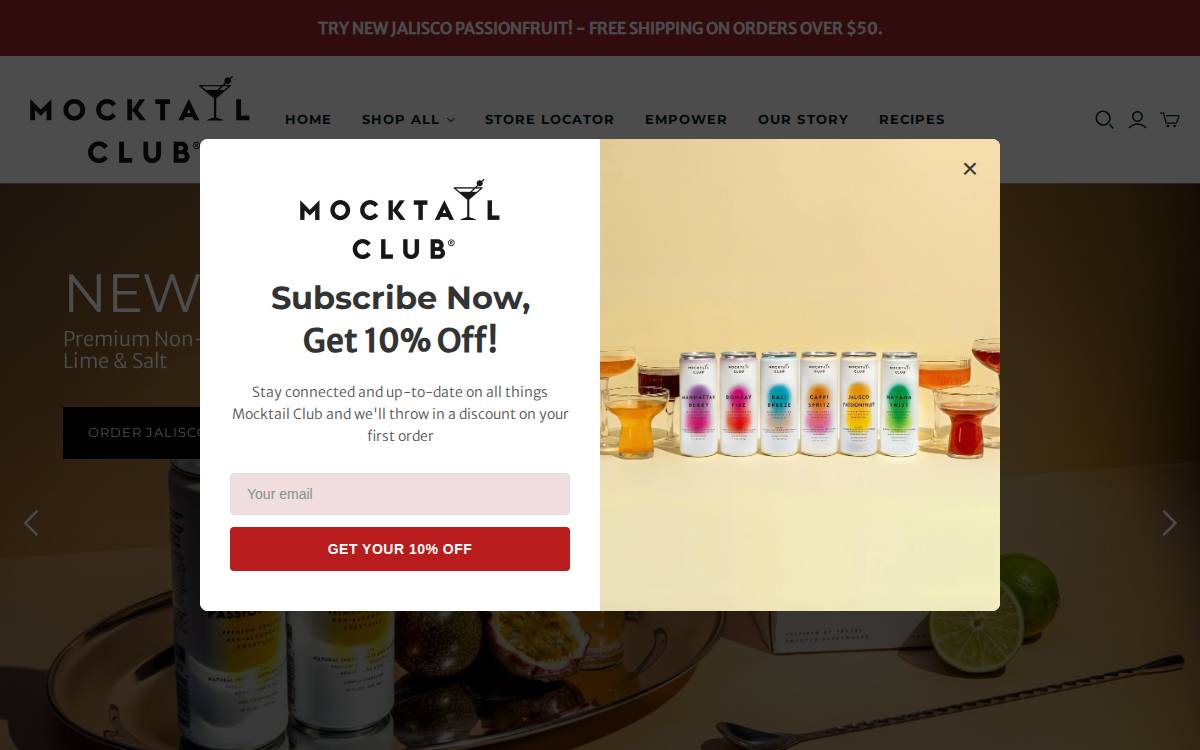 Mocktailclub website preview