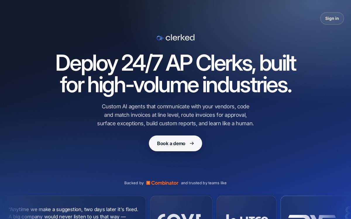 Clerked website preview