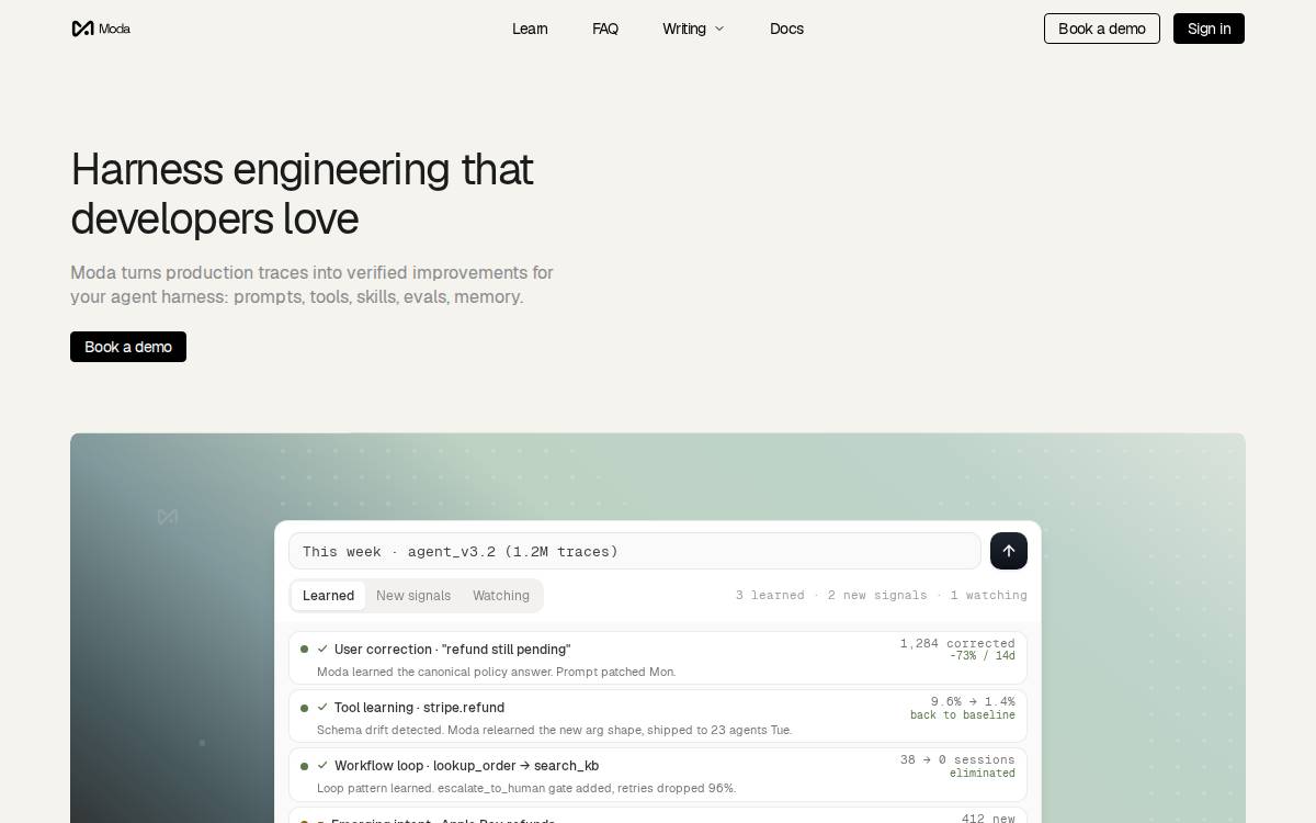 Moda website preview