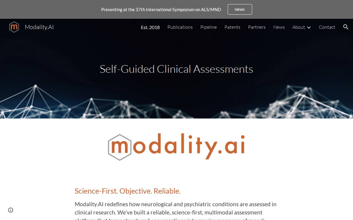 Modality website preview