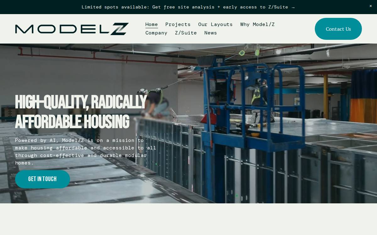 Model-Z website preview