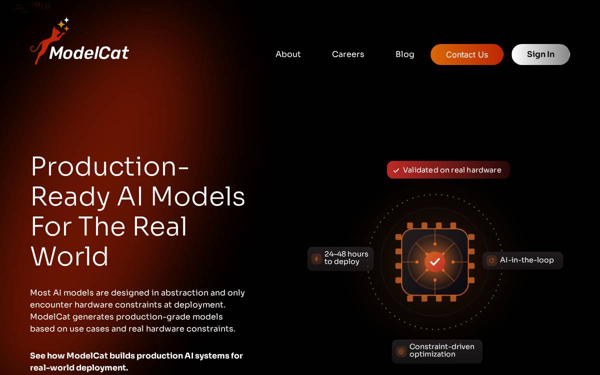Modelcat Ai website preview