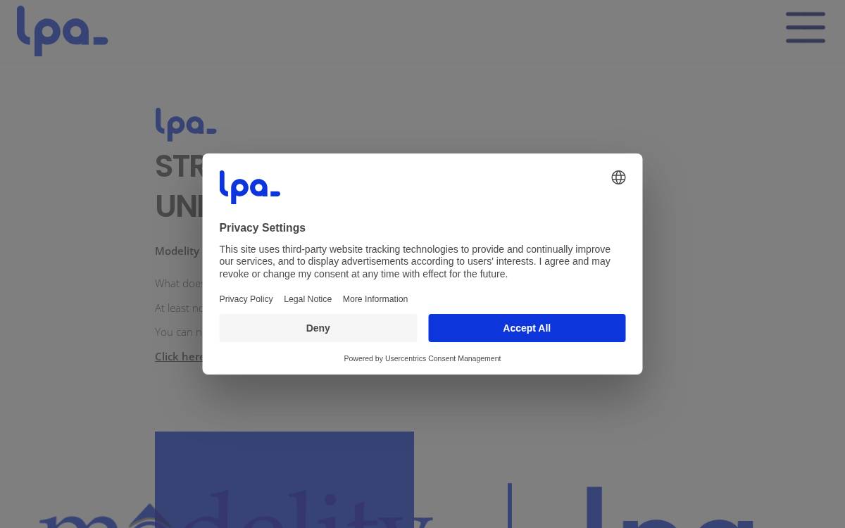 Modelity website preview