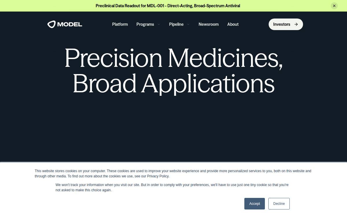 Model Medicines website preview