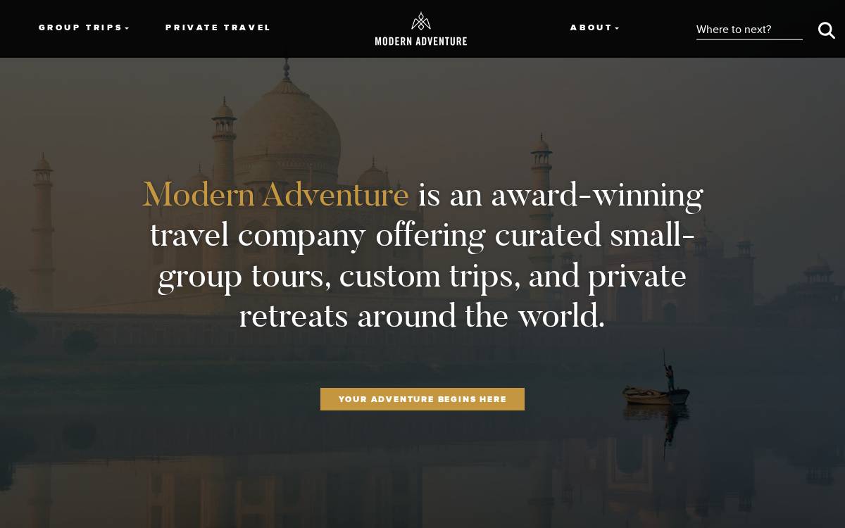 Modern Adventure website preview