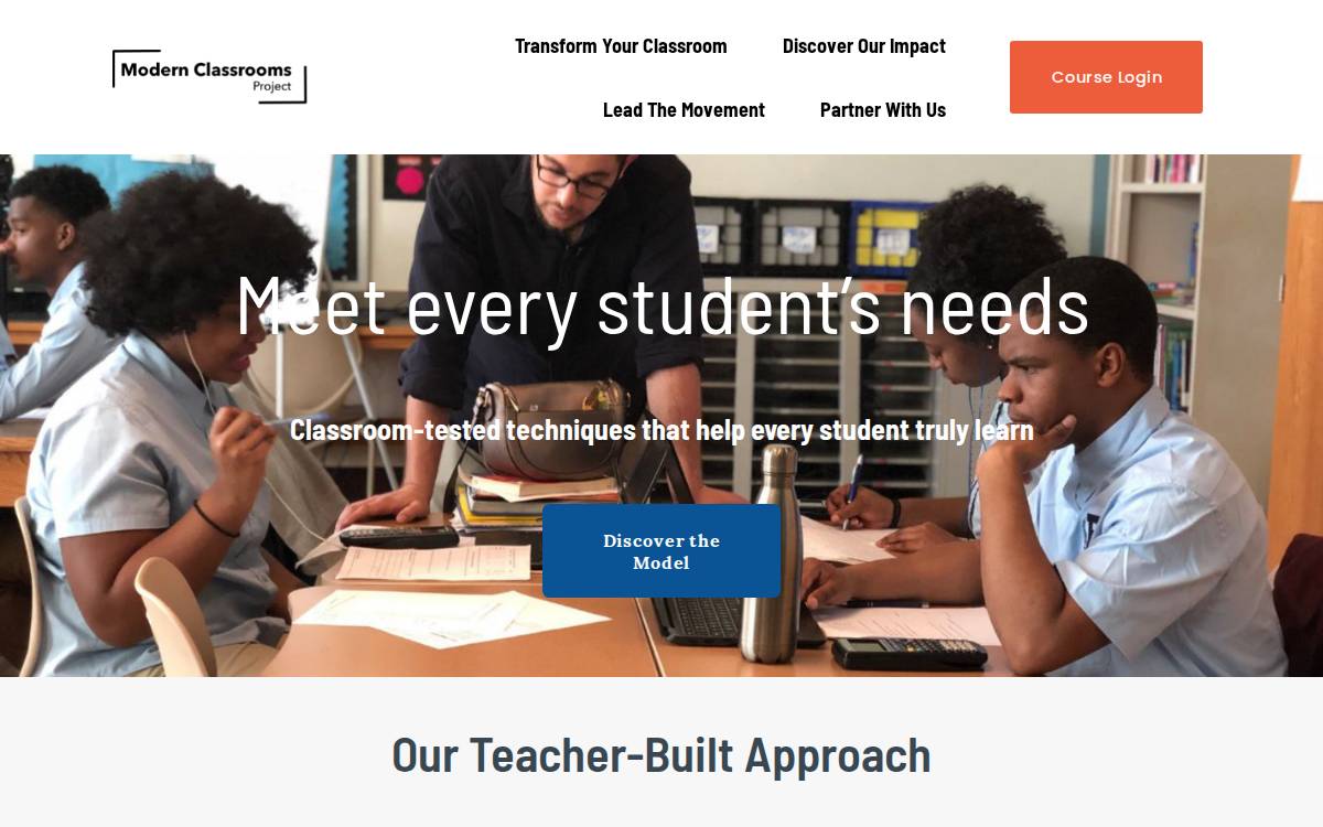 Modern Classrooms Project website preview