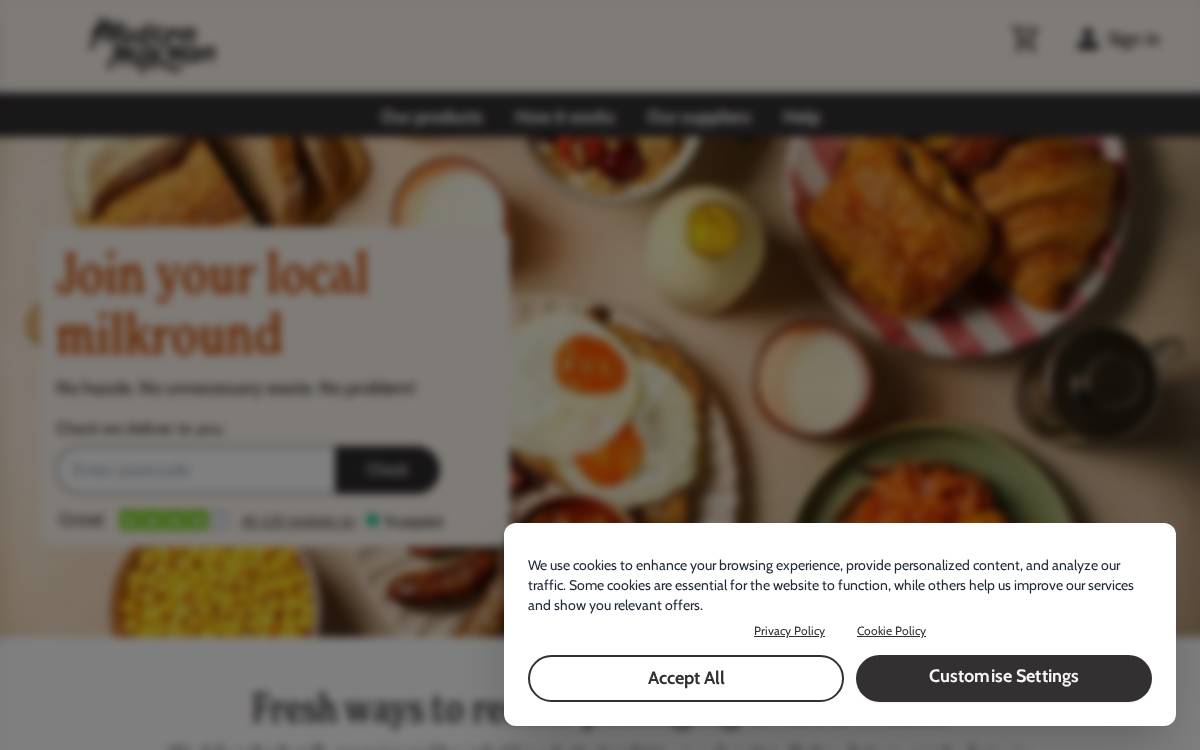 Modern Milkman website preview