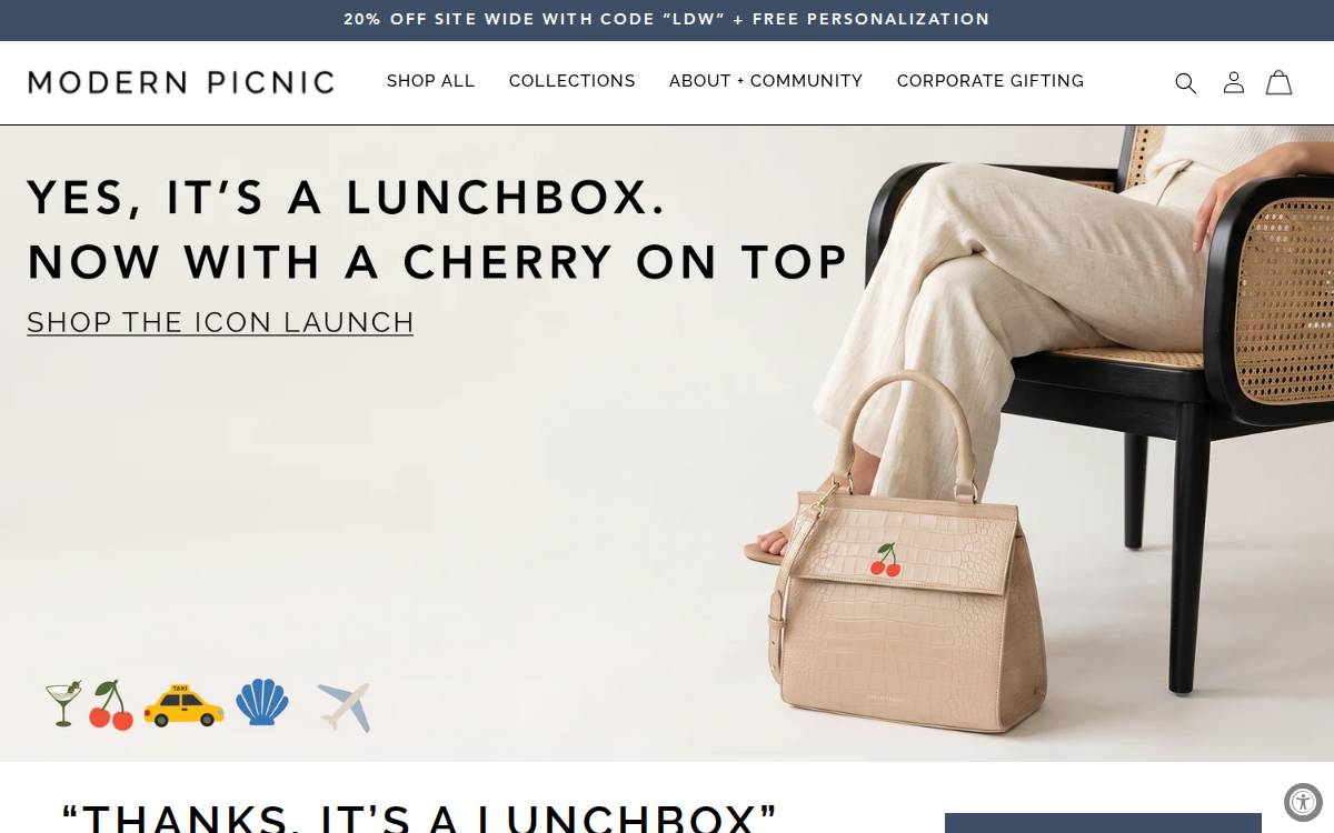 Modern Picnic Consumer Products website preview