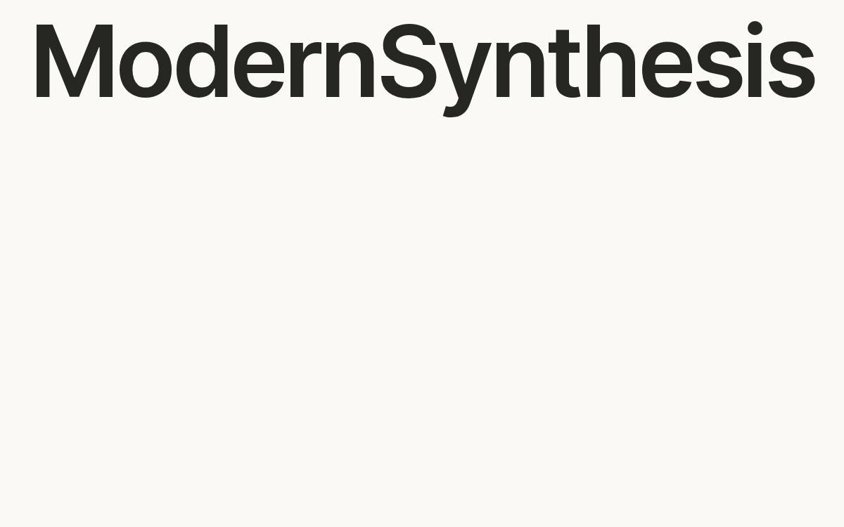 Modern Synthesis website preview
