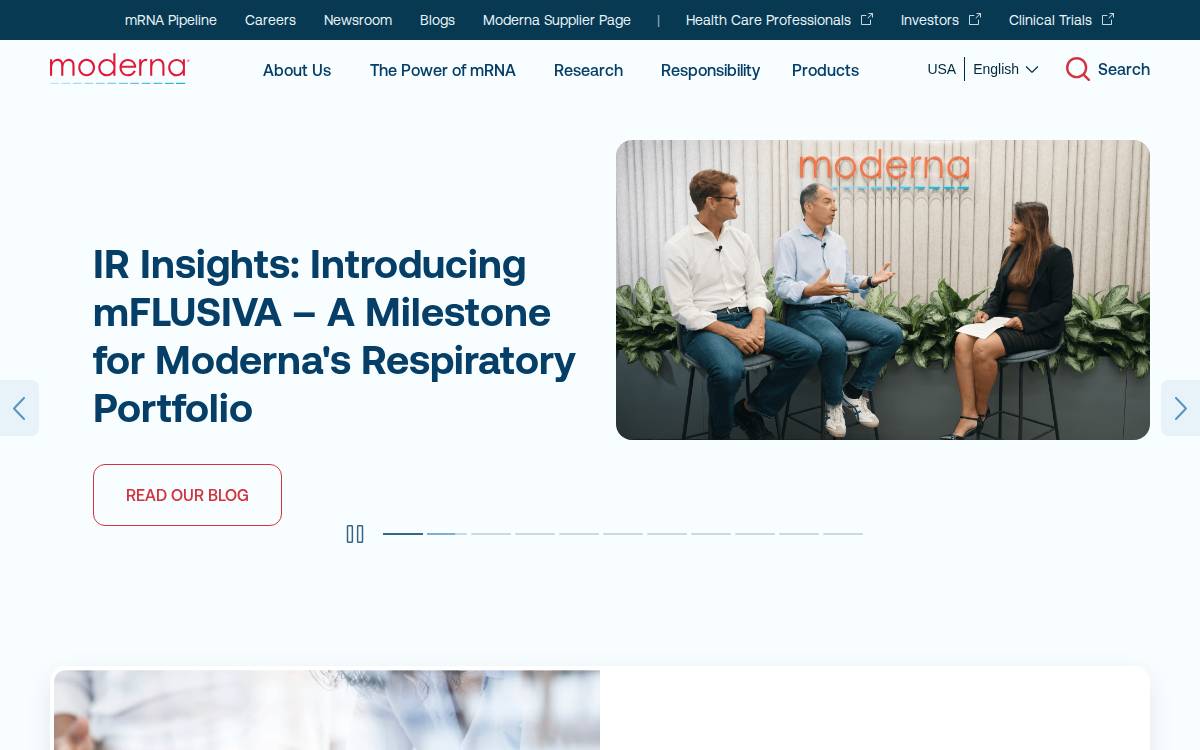Moderna website preview