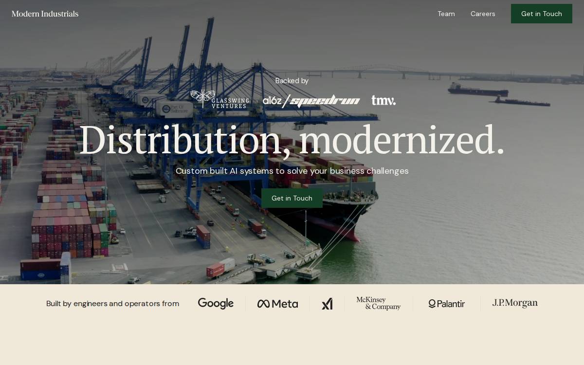 Modernindustrials website preview