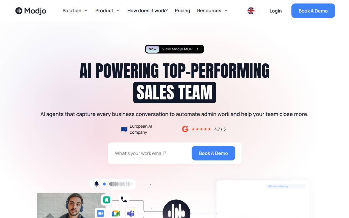 Modjo website preview