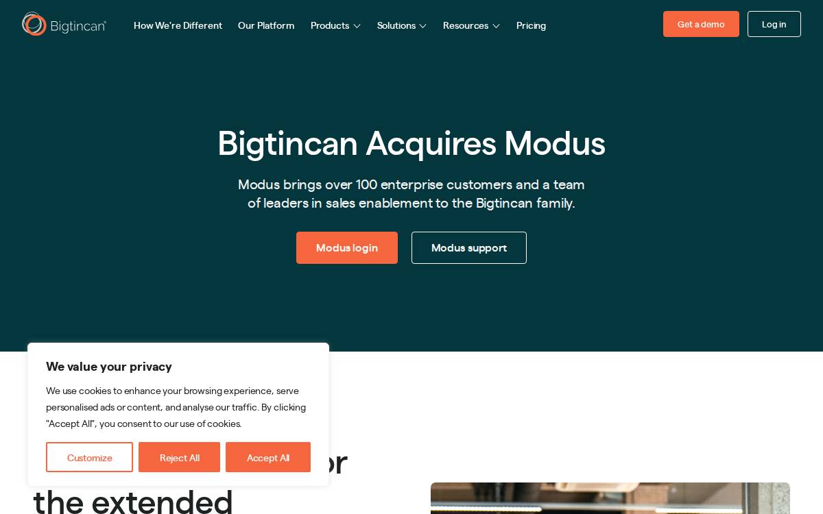 Modus website preview