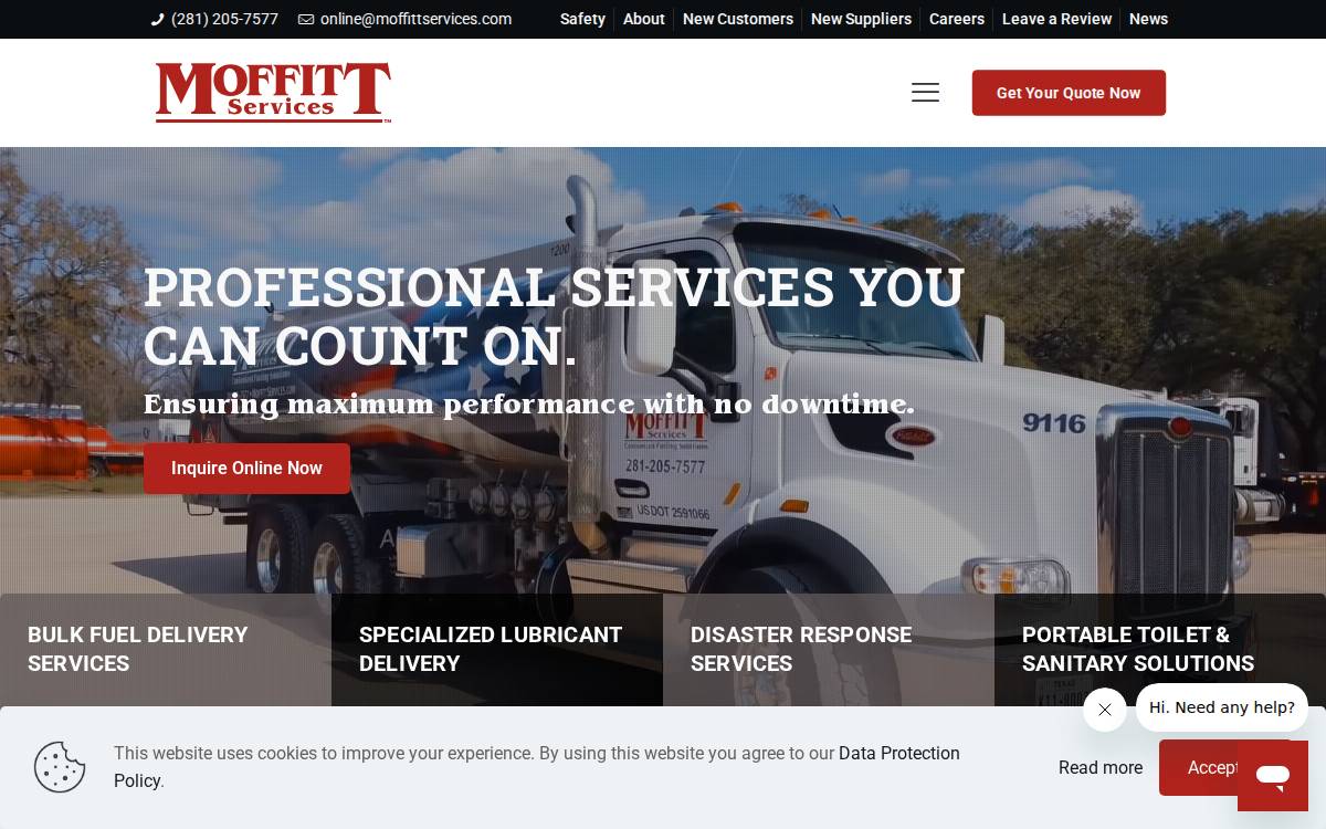 Moffitt Services website preview