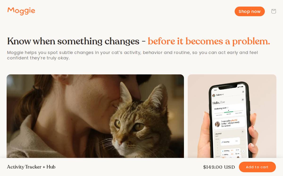 Moggie website preview