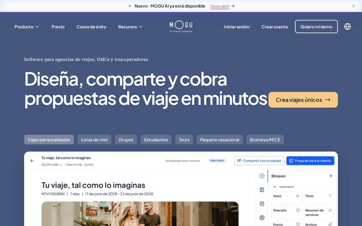 MOGU website preview