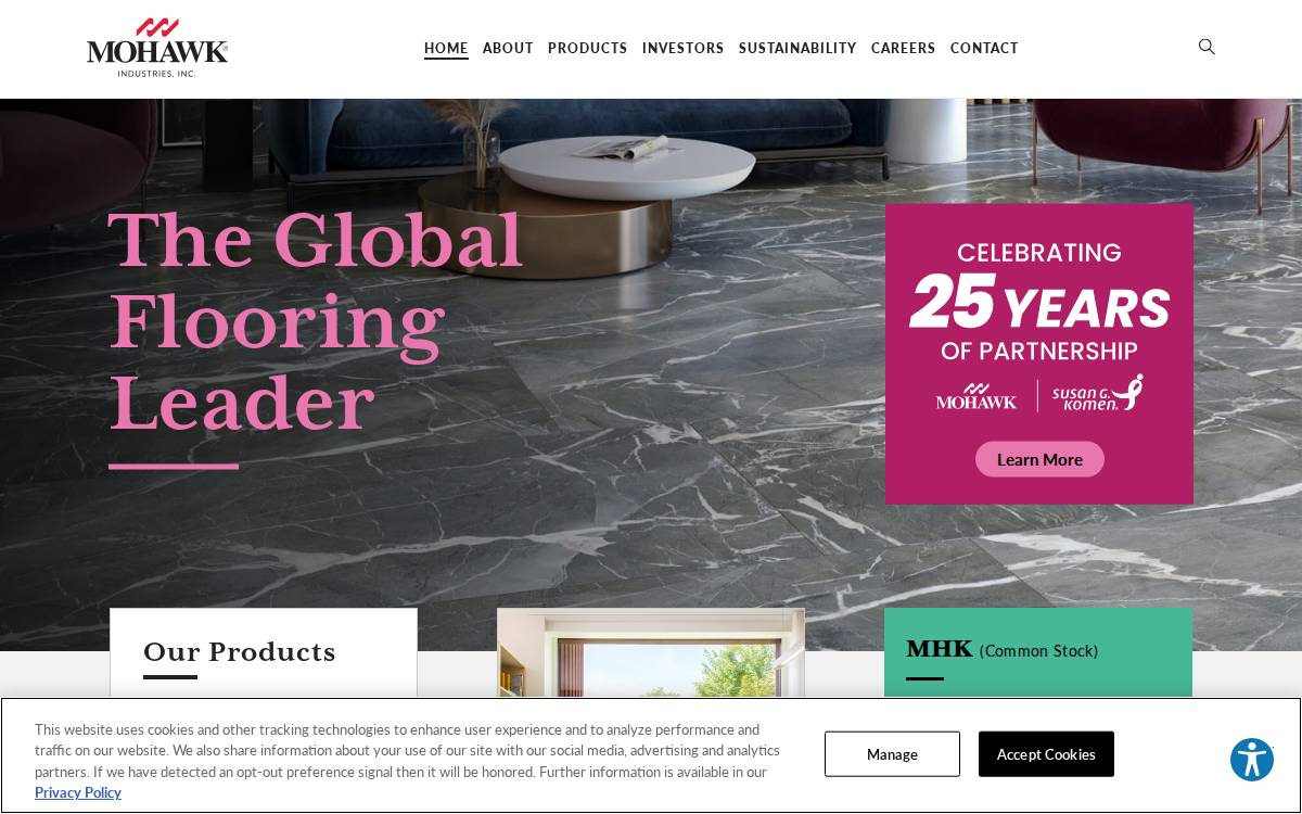 Mohawk Industries website preview