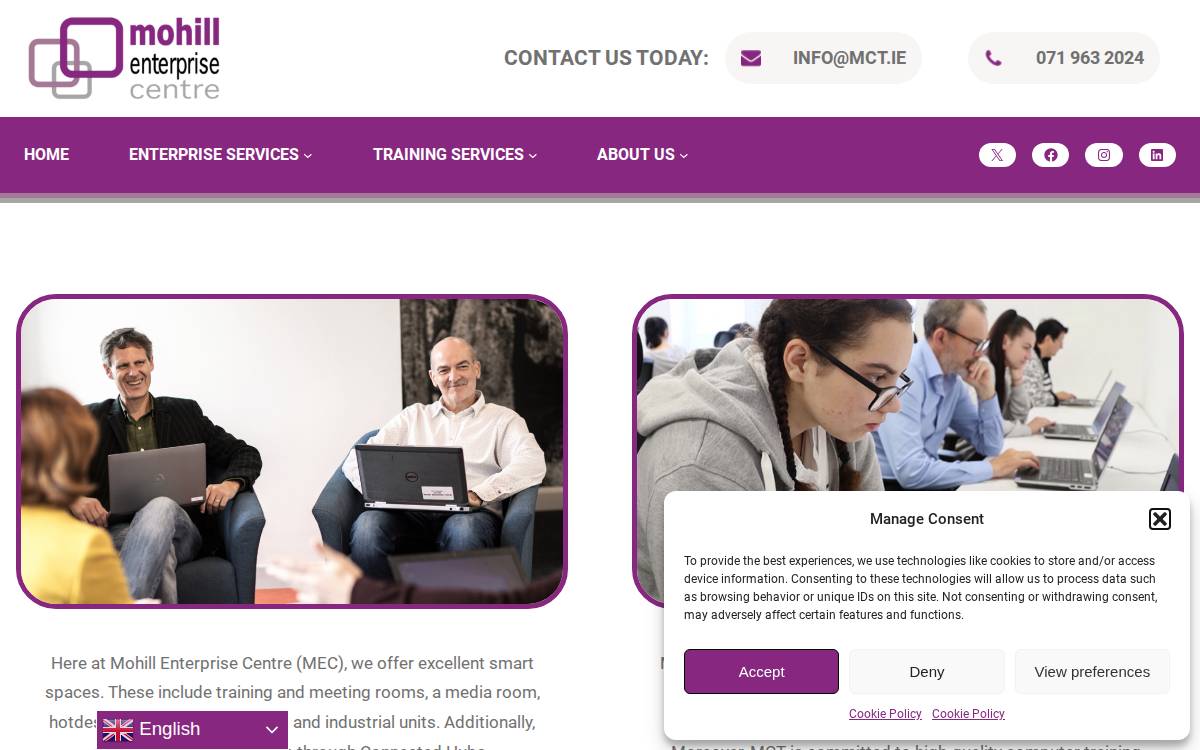 Mohill Enterprise Centre website preview
