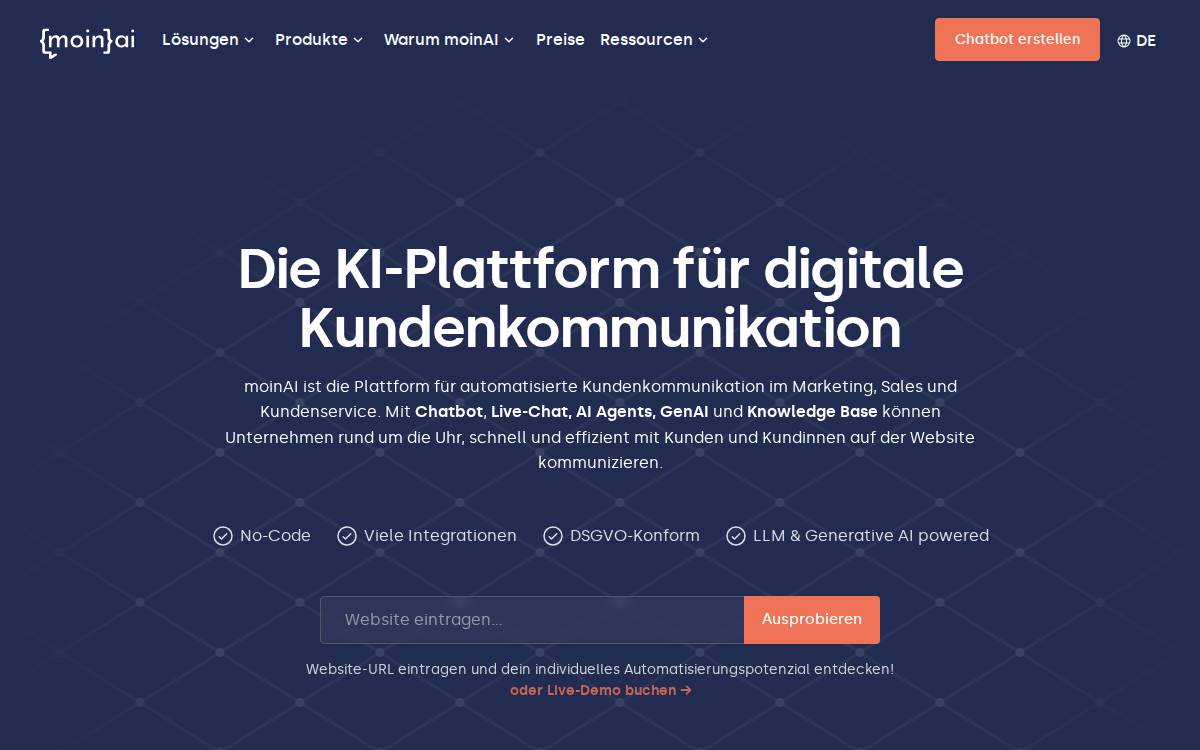 moinAI website preview
